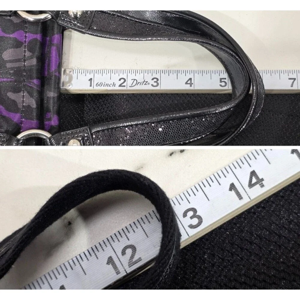 Coach Y2K Poppy Daisy Ocelot Glam Tote Purple Leopard Print Glitter Indie Sleaze - Picture 16 of 16